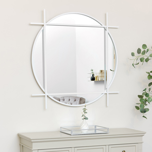 Round White Wall Mirror