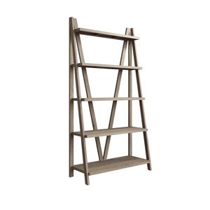 Large Rustic Grey Ladder Bookcase - Rutland Range