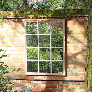 Large Rustic Wooden Window Wall Mirror 120cm x 90cm