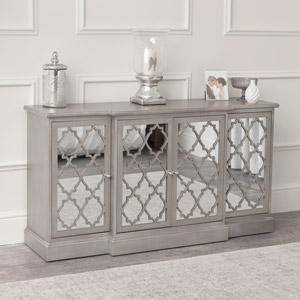 Large Silver Mirrored Sideboard