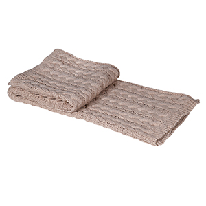 Large Taupe Cable Knit Throw - 160cm x 150cm