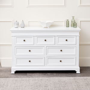 Large White 7 Drawer Chest of Drawers