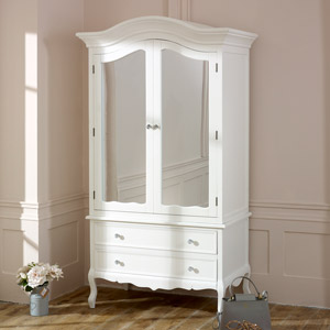Victoria Range - Large White Double Mirrored Wardrobe