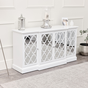 Large White Mirrored Sideboard