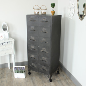  Metal 12 Drawer Storage Cabinet Chest of Drawers