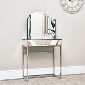 Arched Mirrored Dressing Table Triple Mirror