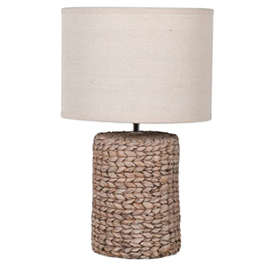 Natural Rope Effect Table Lamp with Beige Linen Shade