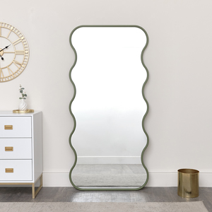 Olive Green Wave Mirror