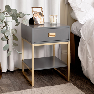 Gold metal nightstand discount