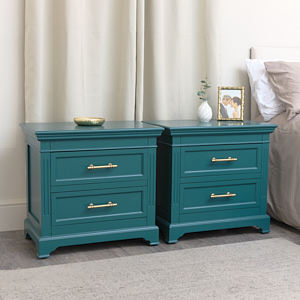 Pair of Teal Bedside Tables