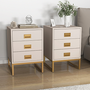 Pair of 3 Drawer Bedside Table