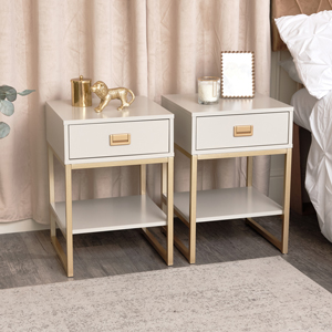 Pair of One Drawer Bedside Tables