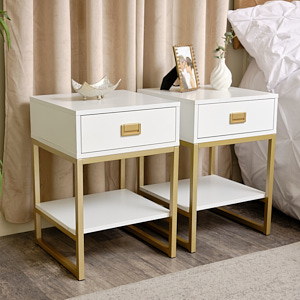 Pair of One Drawer Bedside Tables