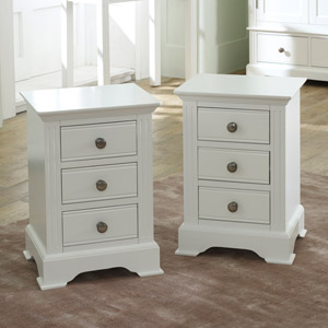 Pair of White Bedside Tables - Davenport White Range