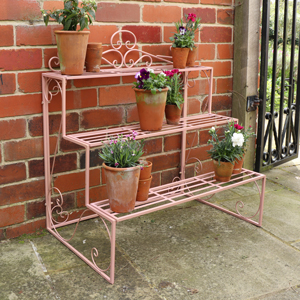 Pink Metal Plant Stand