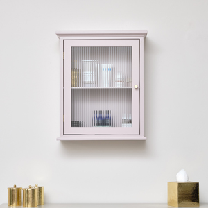 Pink Reeded Wall Cabinet