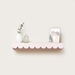 Pink Scalloped Wall Storage Shelf