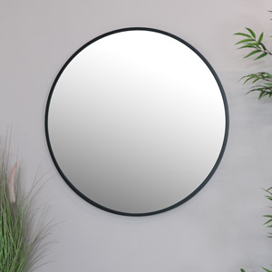 Round Black Wall Mirror 80cm x 80cm