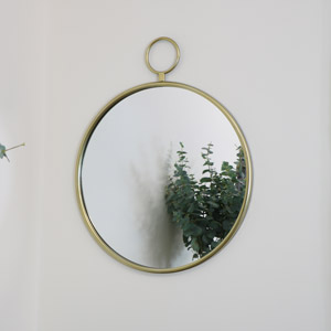 Round Gold Fob Wall Mirror