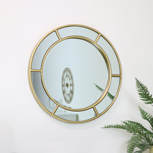 Round Gold Window Mirror 50cm x 50cm