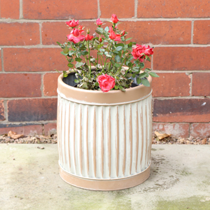 Round Textured Stone Effect Planter