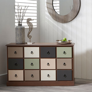 Rustic 12 Drawer Chest of Drawers - Winchester Range