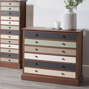 Rustic 6 Drawer Chest of Drawers - Winchester Range
