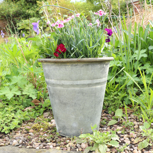 Grey Metal Planter Pot
