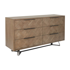 Rustic Wood Large 6 Drawer Chest of Drawers - Foxton Range