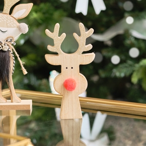 Rustic Wooden Rudolph Ornament