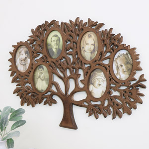 Rustic Wooden Tree of Life Multi Photo Frame 