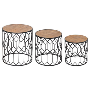 Set of 3 Round Nested Side Tables
