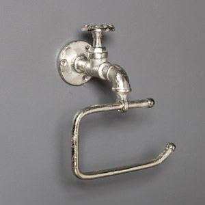 Silver Metal Tap Toilet Roll Holder