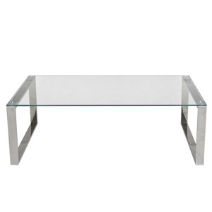 Silver Steel & Glass Coffee Table