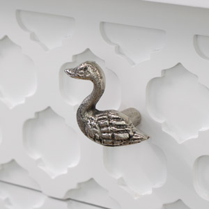 Silver Swan Drawer Knob