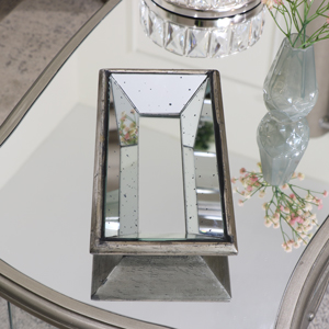 Silver Wooden Mirrored Tray