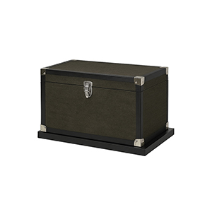Small Black & Orange Wood Trim Storage Box / Trunk