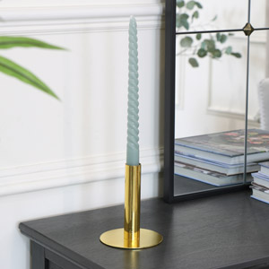 Large Gold Metal Tapered Candle Holder