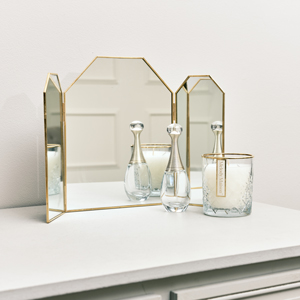 Small Gold Triple Dressing Table Mirror 41cm x 25.5cm