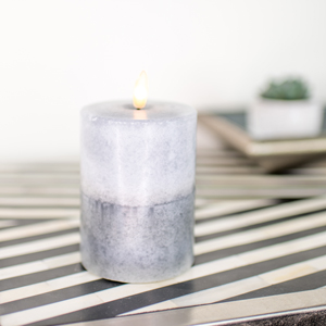 Small LED Grey Candle