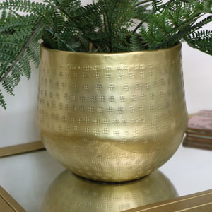 Small Round Gold Planter