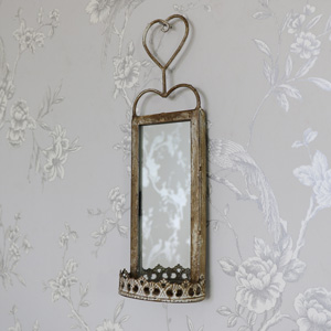 Small Vintage Wall Hanging Mirrored Sconce 11cm x 36cm