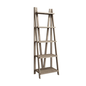 Tall Rustic Grey Ladder Bookcase - Rutland Range
