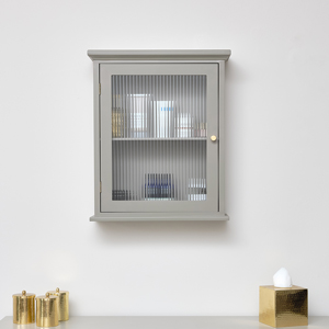 Taupe Reeded Wall Cabinet