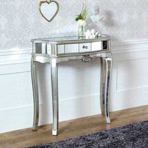 Mirrored 3 Drawer Bedside Table