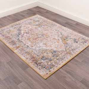 Traditional Rug in Gold and Cream 120cm x 170cm