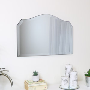 Vintage Curved Frameless Mirror 60cm x 40cm