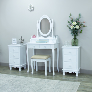 White bedroom furniture - 5 Piece Bedroom Furniture Set - Lila Range 
