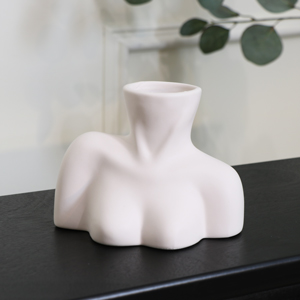 White Bust Silhouette Bud Vase