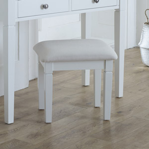White Dressing Table Stool - Newbury White Range